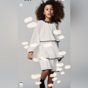 Zara White and Black Layered Skirt Set, Flowy jewel flower dress NWT